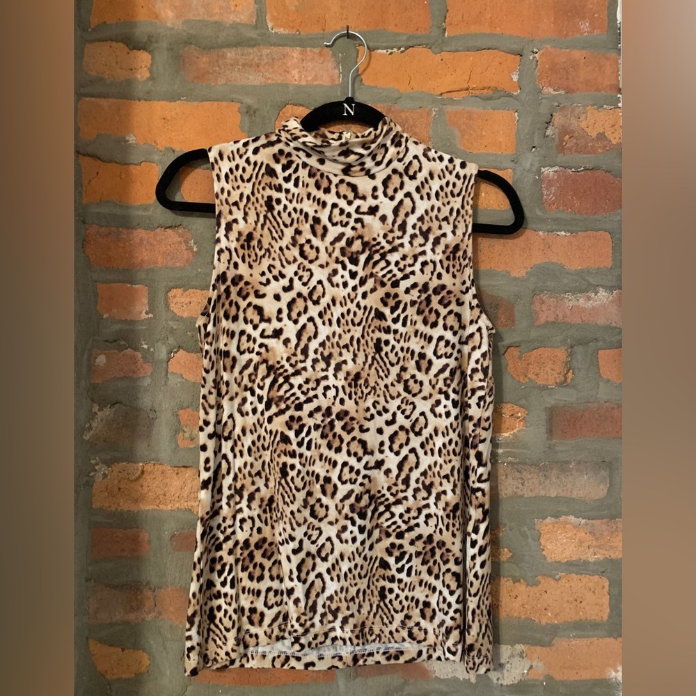 Mock Neck , Leopard , Layering Tank, Chico’s , Size 0